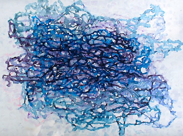 Untitled (watercolor and gouache, blue)