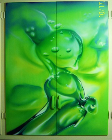 airbrushed cabinet