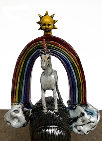 Rainbow-Unicorn-Sunshine Crown (detail)