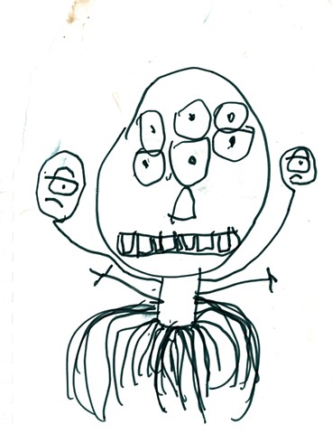 Monster with Multiple Legs and Faces
