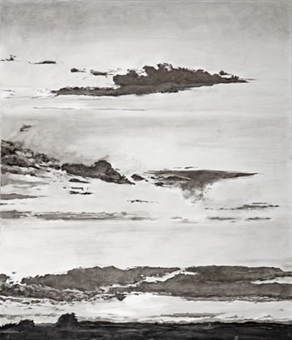  landscapes, skyscapes, black and white paintings, contemporary painting