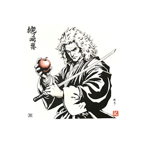 samurAI drawing no. 4: Isaac Newton