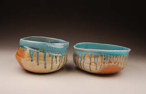 sand and sea bowls, salt fired porcelain