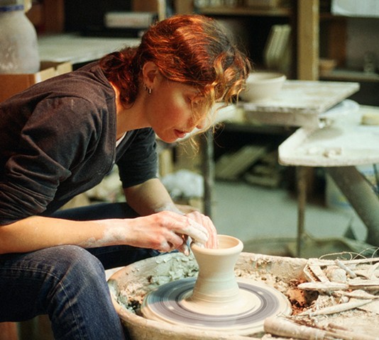 Throwing Pottery Potters Wheel Janet Buskirk