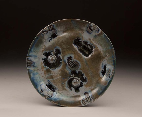 fossil clay ceramic plate dinnerware