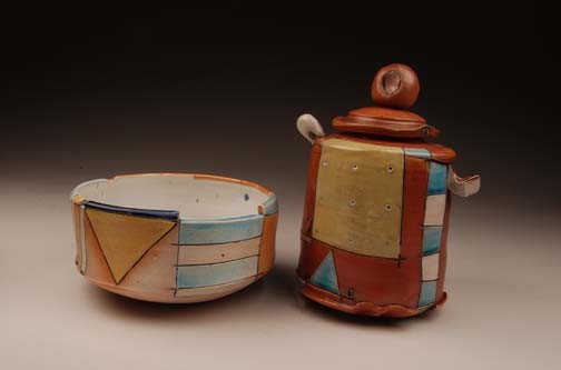 jar, bowl, carnival pieces, porcelain