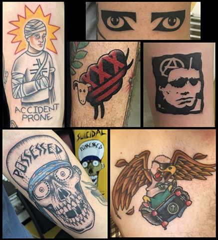 Jawbreaker tattoo, Discharge tattoo, d-beat tattoo, Minor Threat tattoo, Siouxsie Banshees tattoo, Suicidal Tendencies tattoo, Token Entry tattoo, Tad Peyton tattoo, Jinx Proof Tattoo, Washington D.C. tattoo, Absolute Art Tattoo, Richmond Va tattoo
