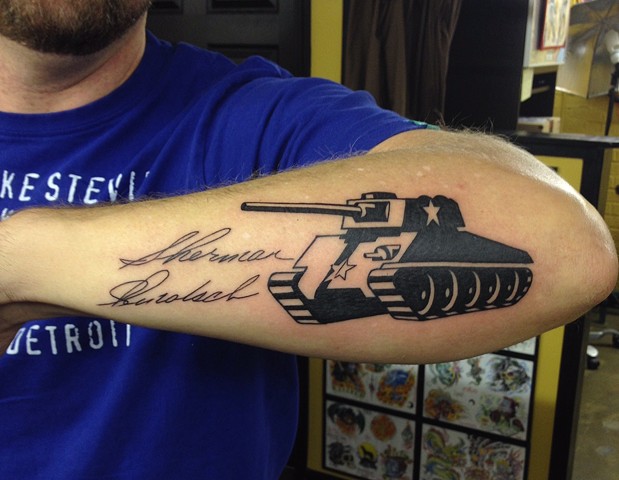 sherman tank tattoo, Tad Peyton tattoo, Jinx Proof Tattoo, Washington D.C. tattoo, Absolute Art Tattoo, Richmond Va tattoo