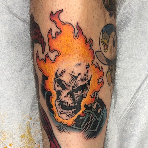 Ghost Rider tattoo, Marvel Comics tattoo, Tad Peyton tattoo, Jinx Proof Tattoo, Washington D.C. tattoo, Absolute Art Tattoo, Richmond Va tattoo