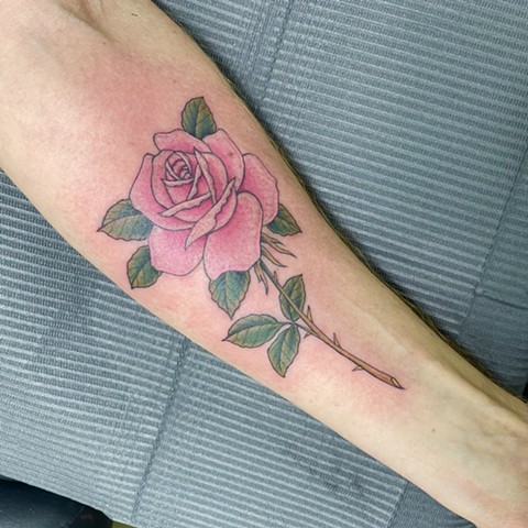 rose tattoo, fineline rose tattoo, Tad Peyton tattoo, Jinx Proof Tattoo, Washington D.C. tattoo, Absolute Art Tattoo, Richmond Va tattoo