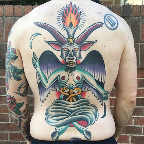 Baphomet tattoo, Dan Higgs, Tad Peyton tattoo, Jinx Proof Tattoo, Washington D.C. tattoo, Absolute Art Tattoo, Richmond Va tattoo