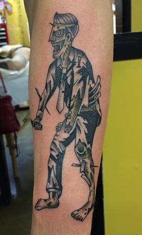 zombie tattoo, horror tattoo, Tad Peyton tattoo, Jinx Proof Tattoo, Washington D.C. tattoo, Absolute Art Tattoo, Richmond Va tattoo