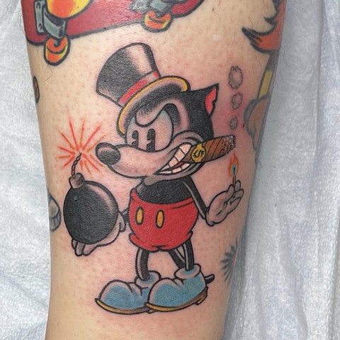 Mickey Mouse tattoo, Tad Peyton tattoo, Jinx Proof Tattoo, Washington D.C. tattoo, Absolute Art Tattoo, Richmond Va tattoo