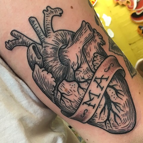 anatomical heart tattoo, Tad Peyton tattoo, Jinx Proof Tattoo, Washington D.C. tattoo, Absolute Art Tattoo, Richmond Va tattoo
