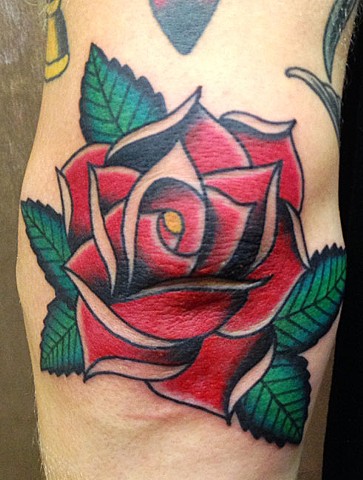 Dan Higgs Tattoo, traditional rose tattoo, Tad Peyton tattoo, Jinx Proof Tattoo, Washington D.C. tattoo, Absolute Art Tattoo, Richmond Va tattoo