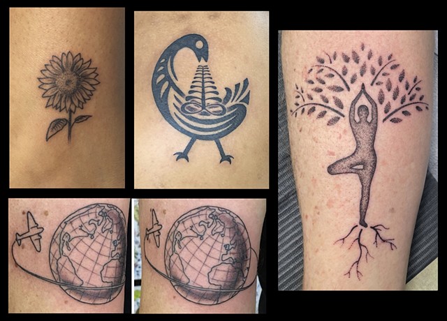 walk-in tattoos, Adinkra symbol tattoo, sunflower tattoo, fineline tattoo, Tad Peyton tattoo, Jinx Proof Tattoo, Washington D.C. tattoo, Absolute Art Tattoo, Richmond Va tattoo