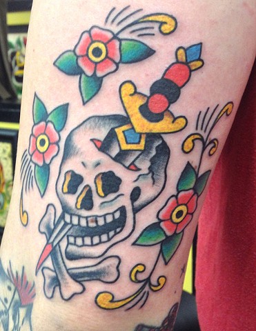 skull dagger tattoo, Sailor Jerry tattoo, Tad Peyton tattoo, Jinx Proof Tattoo, Washington D.C. tattoo, Absolute Art Tattoo, Richmond Va tattoo