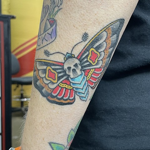 deaths head moth tattoo, Tad Peyton tattoo, Jinx Proof Tattoo, Washington D.C. tattoo, Absolute Art Tattoo, Richmond Va tattoo