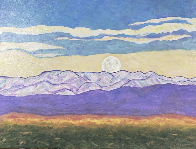 Moonset, sunrise on the Jemez