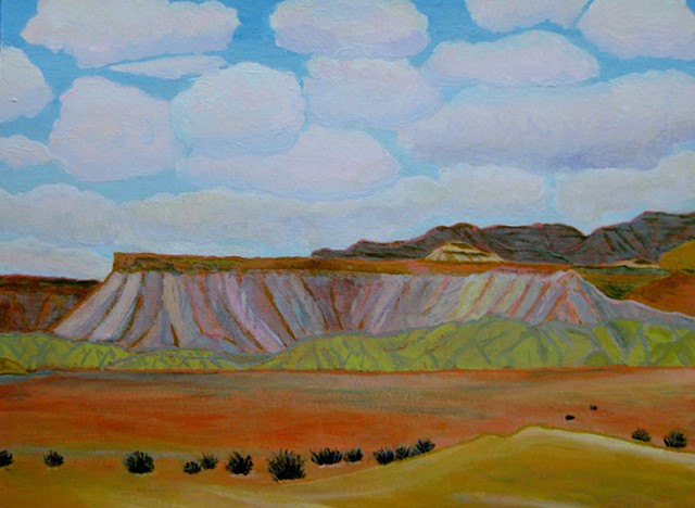 acrylic colorado landscape painting by ann laase bailey of the book cliffs outside of grand junction, co