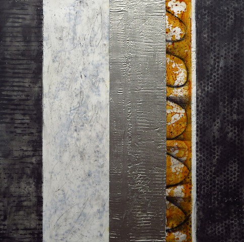 Original fine art encaustic beeswax, shellac and graphite on wood