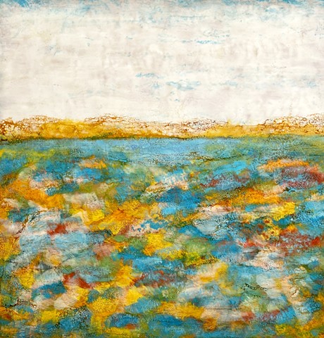 Encaustic landscape contemporary modern original painting