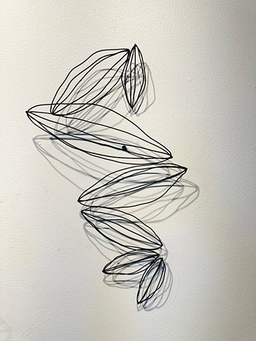 Black wire steel shadow wall sculptures modern abstract 