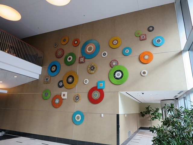 Wall art installation series bright colors custom commission original art