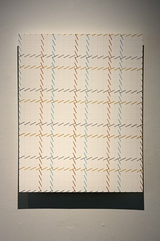 paper collage drawing colored pencil oscillation minimal optical art