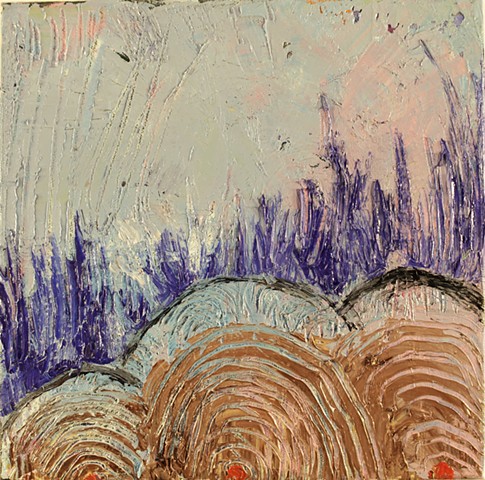 painting, happiness, abstract, blue, los angeles, stacy wendt, thick paint, small painting, contemporary