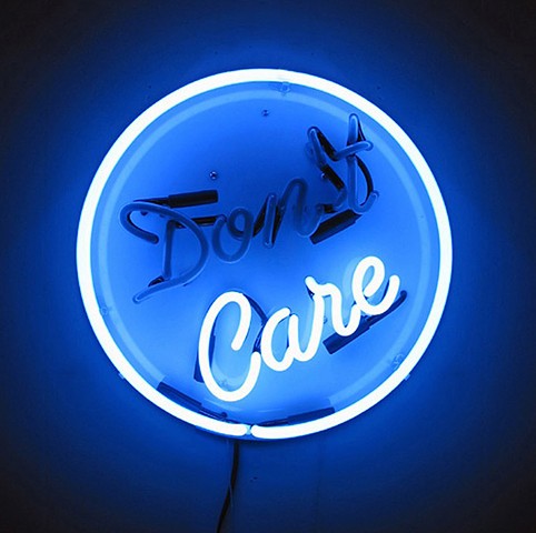 Care/Don't Care Interactive Neon Sign