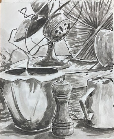 Fan, Pepper Pot, and Cup Study
