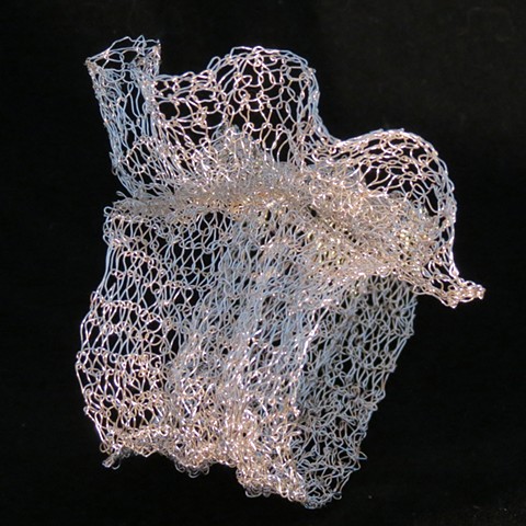 Hand-Knitted Wire Lace Ruffle Cuff