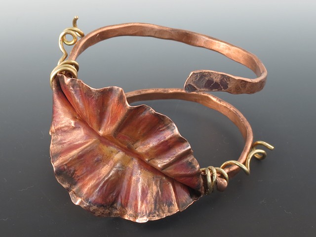 Copper Leaf Arm Cuff, Bangle