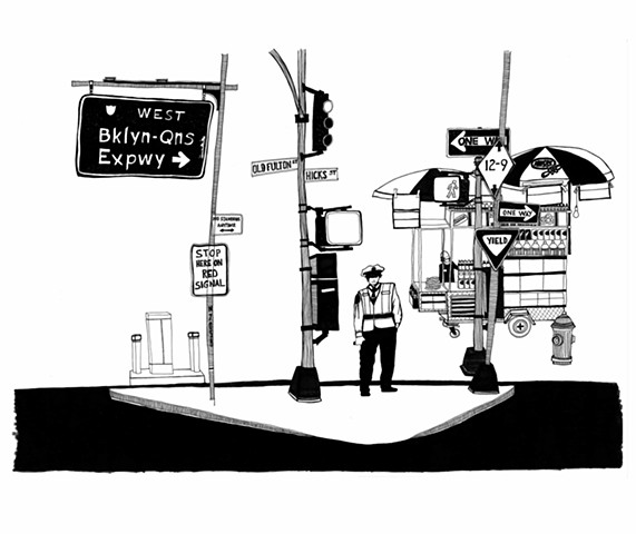 New York City Series, Brooklyn - Queens Expressway. Illustration by Dani Green
