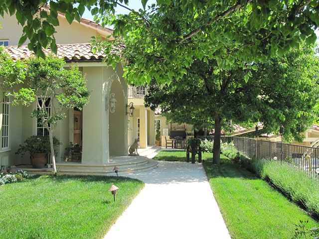 Entry overlooking pool