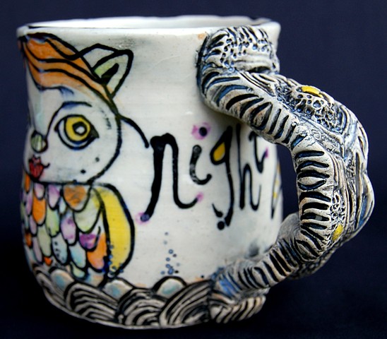 Thrown Mug with Carved Handle (detail)