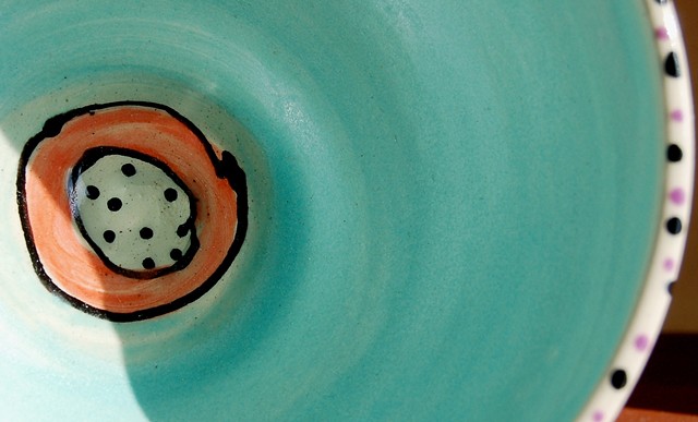 Happy Clouds Thrown Bowl (inside detail)