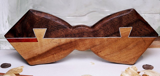 Wooden Bow Tie from reused materials. Custom  made pieces available