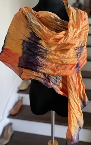 Hand Dyed Silk Scarf By UsHarvest
