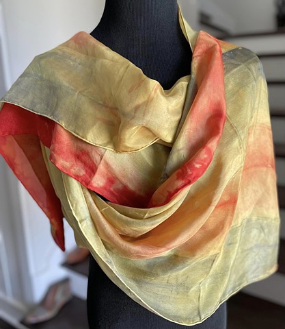 Hand Dyed Silk Scarf by Us Mayan Gold