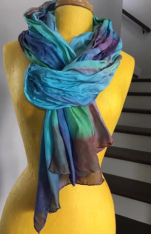 Hand Dyed Silk Scarf By Us
Turquoise