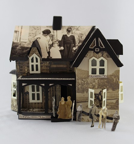 "Memory House," Book object with found photographs by Lesley Patterson-Marx