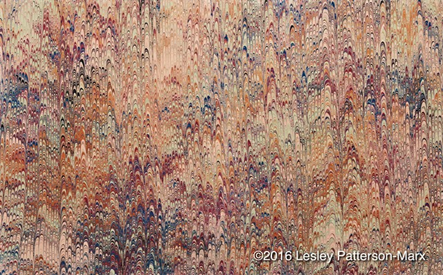 Historical matching of Victorian era marbled paper for "The Lost Sermons of C.H. Spurgeon, Volume II" by Lesley Patterson-Marx