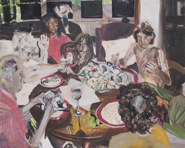 family dinner painting oilpainting holdingspace
