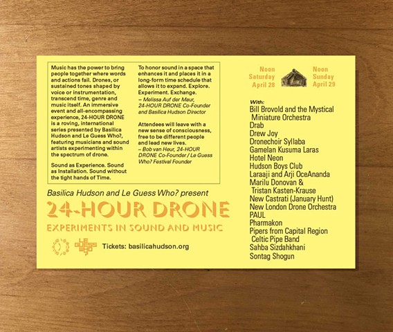 24 Hour Drone postcard (back)