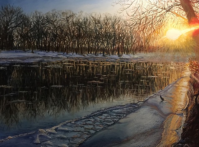 Minnesota River Winter Sunset