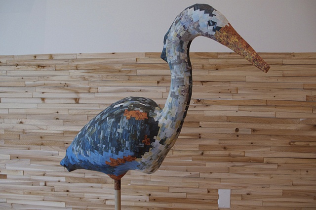 Great Blue Heron from installation Cut and Dry