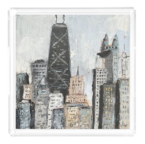 Chi Town Acrylic Cityscape Tray