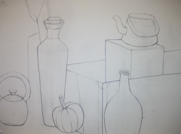 Still life with line